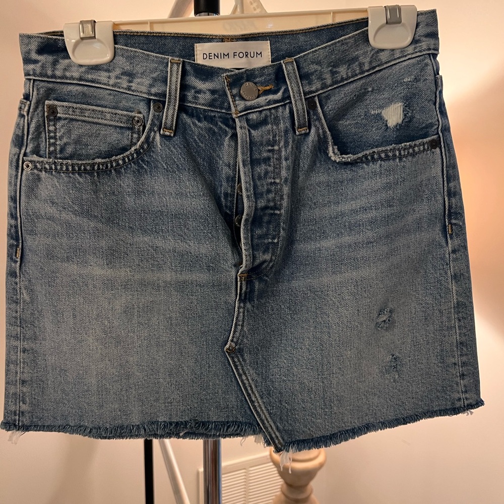 Distressed Jean Skirt